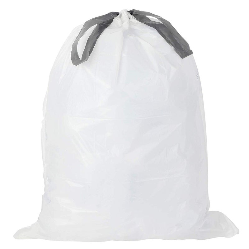 Plasticplace Trash Bags - 5 Gallon Garbage Bag Liners White0.9 Mil Thick, Sturdy Drawstring Placement19"" X 25"" Size (100 Count) - Image 4